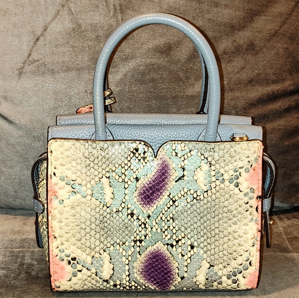 KATE SPADE NEW YORK SPENCER MULTICOLOR PYTHON SNAKE CROSSBODY TOTE WITH DUSTBAG - Picture 6 of 17
